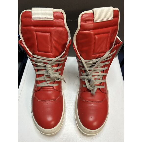 Rick Owens Geobasket Carnelian Red/Milk Sneaker Size 8 US 41 EU main image 12